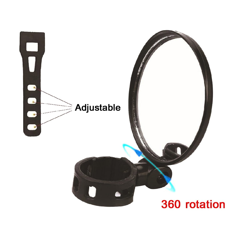 Universal Bicycle Motorcycle Rearview Mirror 360 Rotation Adjustable Round Ellipse Rear View Mirrors For Road Bike Accessories
