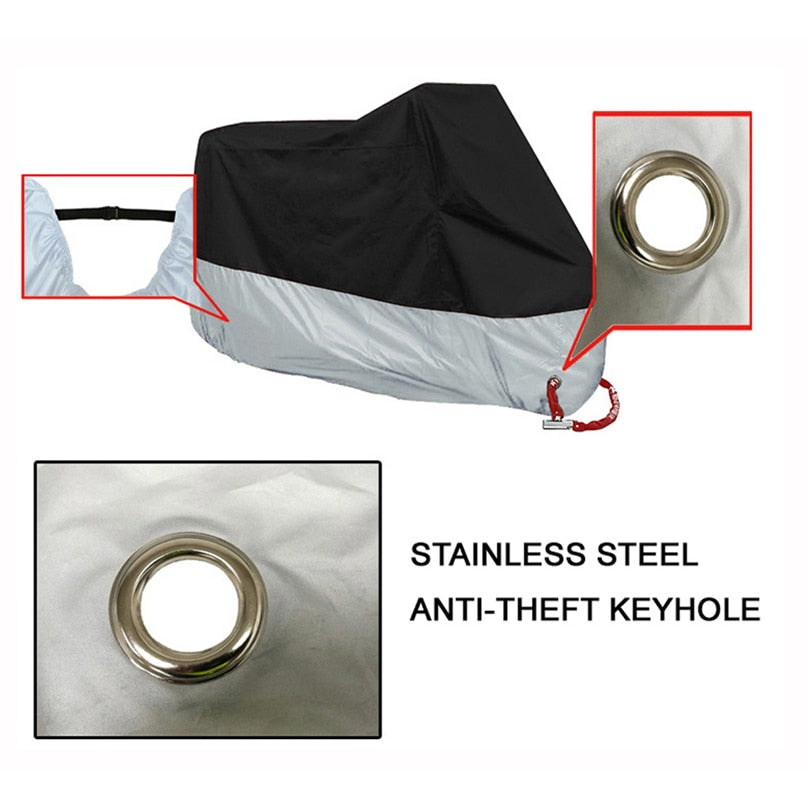 Motorcycle cover universal Outdoor UV Protector Scooter All Season waterproof Bike Rain Dustproof cover M L XL 2XL 3XL 4XL 190T