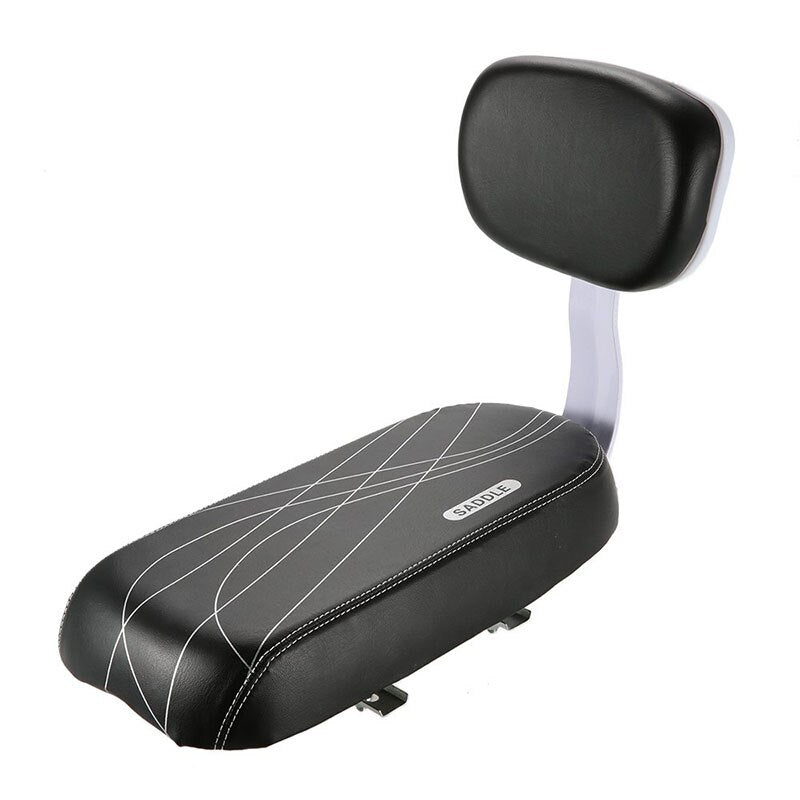 Bike Saddle Bike Child Seat with Back Rest Bicycle Back Seat MTB Bicycle Rear Rack Saddle PU Leather Cushion For Cycling Parts
