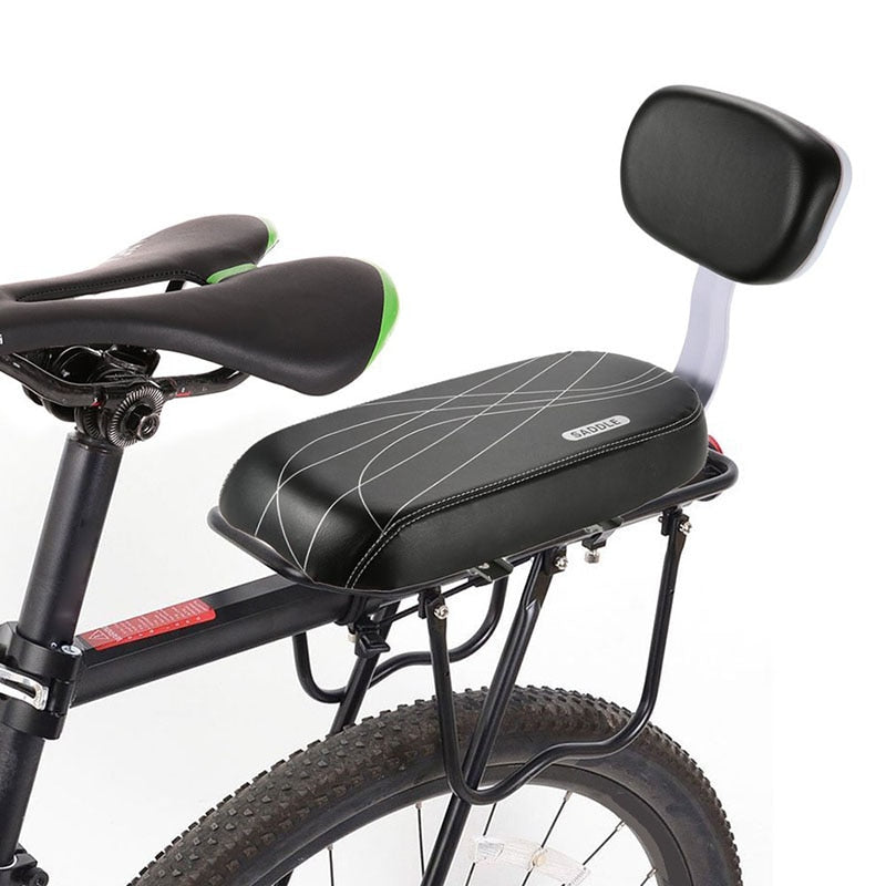 Bike Saddle Bike Child Seat with Back Rest Bicycle Back Seat MTB Bicycle Rear Rack Saddle PU Leather Cushion For Cycling Parts