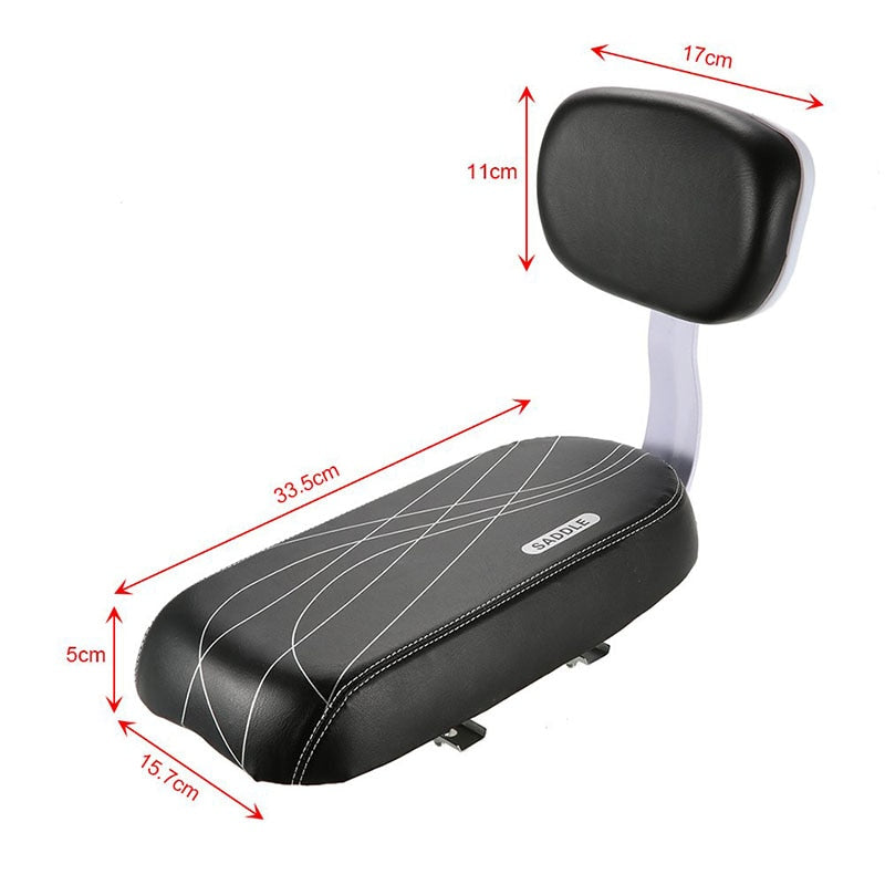 Bike Saddle Bike Child Seat with Back Rest Bicycle Back Seat MTB Bicycle Rear Rack Saddle PU Leather Cushion For Cycling Parts