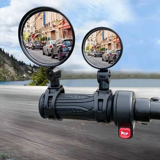 Universal Bicycle Motorcycle Rearview Mirror 360 Rotation Adjustable Round Ellipse Rear View Mirrors For Road Bike Accessories