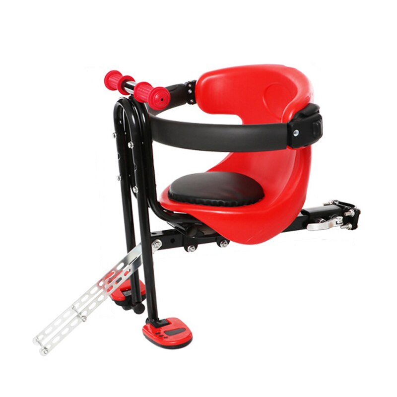 IMBABY Bicycle Baby Seat for Kids Child Safety Seat Carrier Front Seat Saddle Cushion with Back Rest Foot Pedals Bike Child Seat