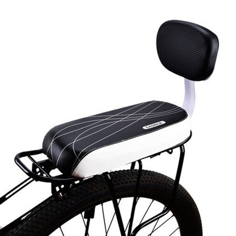 Bike Saddle Bike Child Seat with Back Rest Bicycle Back Seat MTB Bicycle Rear Rack Saddle PU Leather Cushion For Cycling Parts