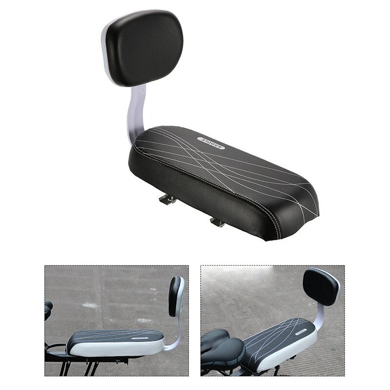 Bike Saddle Bike Child Seat with Back Rest Bicycle Back Seat MTB Bicycle Rear Rack Saddle PU Leather Cushion For Cycling Parts