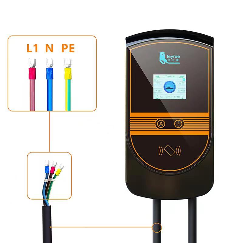 feyree EVSE Wallbox J1772 Adapter Type1 Cable 32A 7.6KW EV Charger Type2 Wallmount Charging Station APP Control for Electric Car